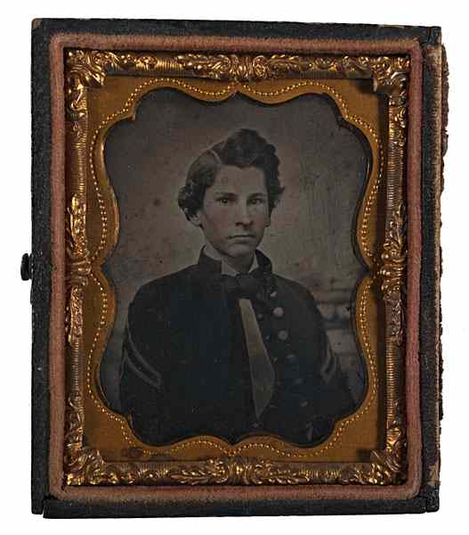 Appraisal: Confederate John J Burroughs th Virginia th Tennessee Infantries Ambrotype