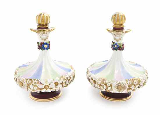 Appraisal: A Pair of Paris Porcelain Perfume Bottles Honore each of