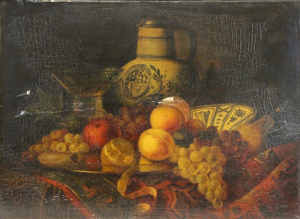 Appraisal: APPARENTLY UNSIGNED th th CENTURY Oil on Panel Still Life