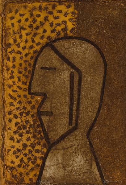 Appraisal: Rufino Tamayo Mexican - Perfil P Mixograph printed in colors