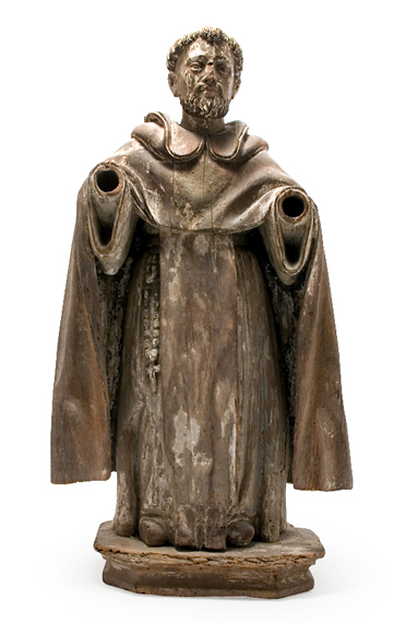 Appraisal: Continental Fruitwood Figure of a Monk Estimate -