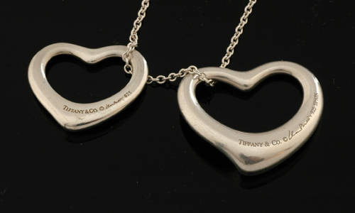 Appraisal: TWO TIFFANY HEART PENDANTS BOXED