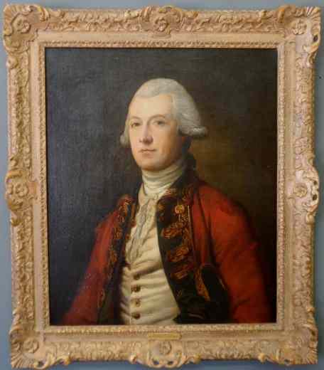 Appraisal: Oil on canvas portrait of the th c English officer