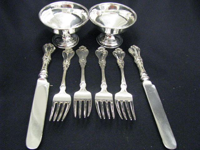 Appraisal: pcs Whiting Violet Sterling Silver forks knives together with two