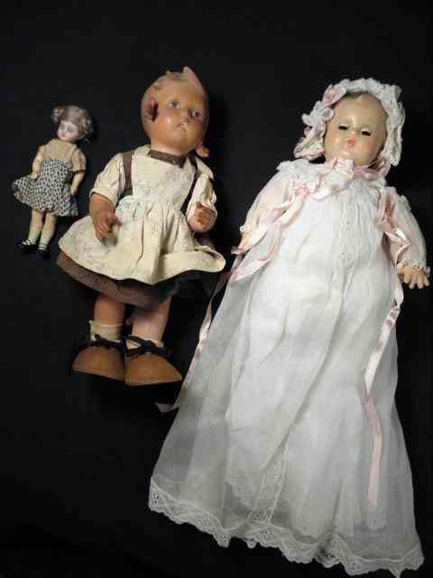 Appraisal: Lot of three early dolls Includes one Madame Alexander composition