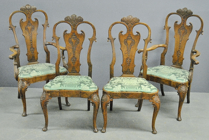 Appraisal: - Fine set of ten ornate carved dining chairs with