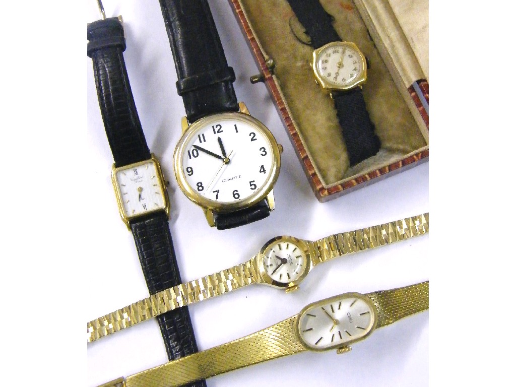 Appraisal: ct lady's wire lug wristwatch Montine lady's gold plated wristwatch