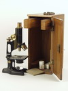 Appraisal: MICROSCOPE - Early th C percussion lacquered brass monocular microscope