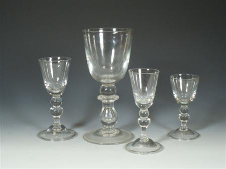 Appraisal: A collection of th century glass each with funnel bowl