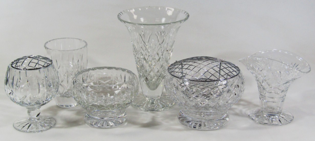 Appraisal: Various crystal glassware vases rose bowl cm dia etc