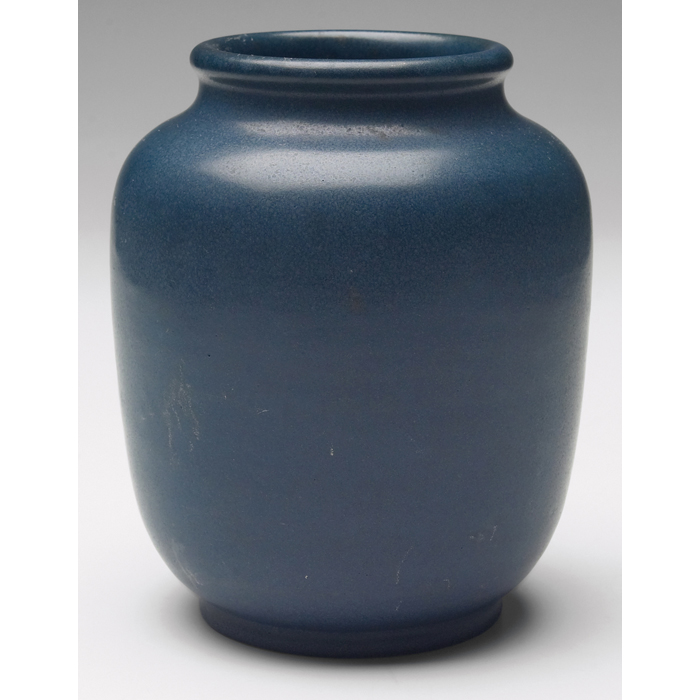 Appraisal: Marblehead vase shouldered shape covered in a blue matte glaze