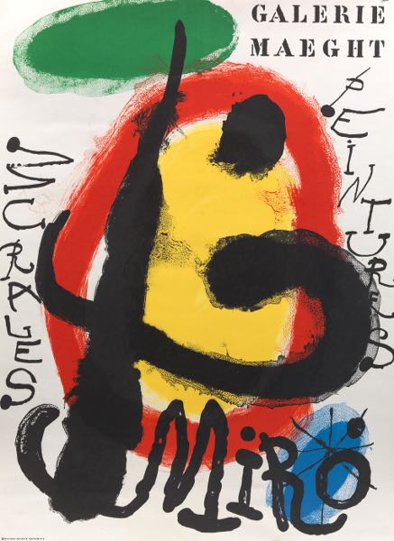 Appraisal: AFTER JOAN MIRO SPANISH - Two lithographs after Joan Miro