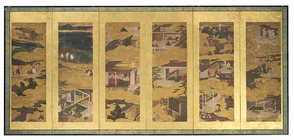 Appraisal: Tosa School scenes from the Tale of Genji Edo Period