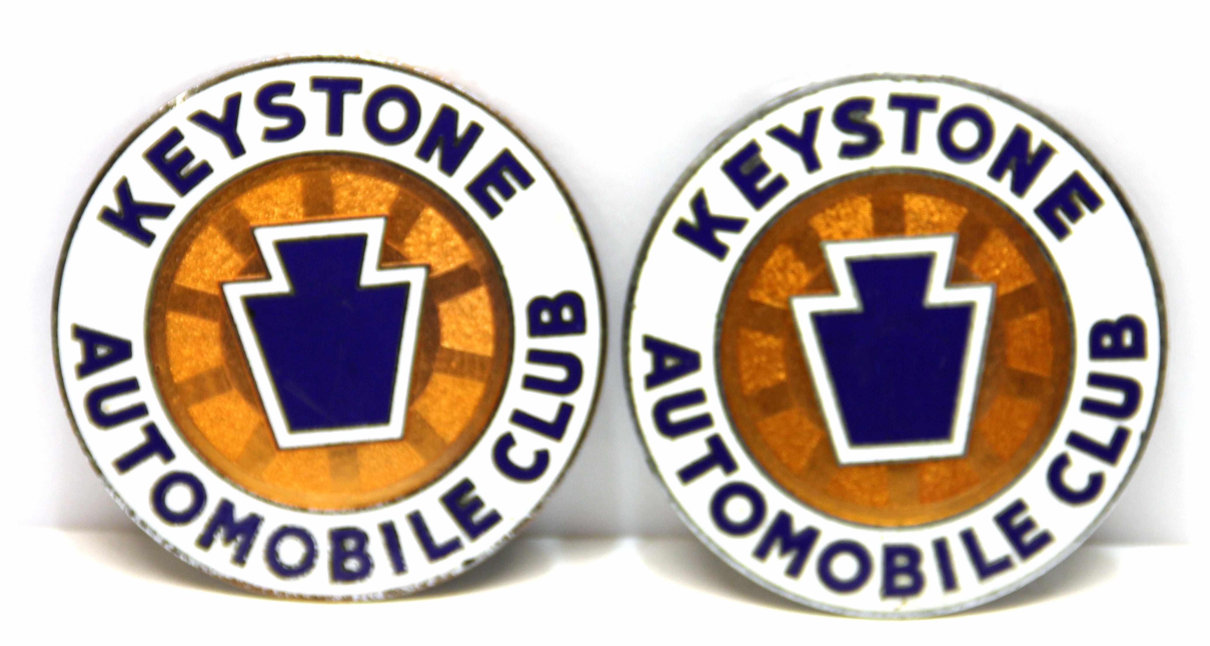 Appraisal: A pair of Keystone Automobile Club badges inlaid porcelain enamel