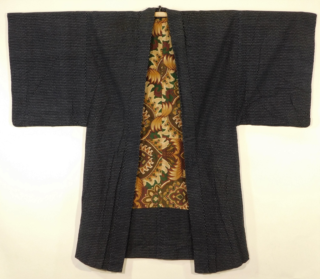 Appraisal: JAPANESE SHADES OF BLUE HANTEN HAORI Japan - th CenturyThick