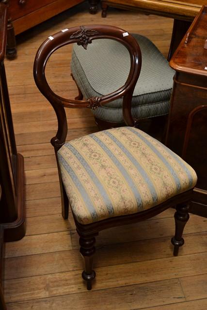 Appraisal: SET OF SIX VICTORIAN BALLOON BACK DINING CHAIRS SET OF