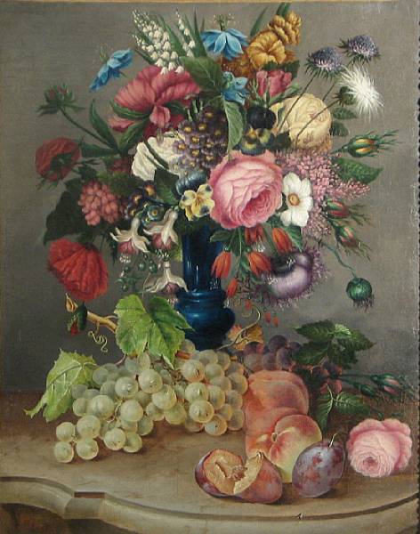 Appraisal: Continental School th Century A still life with flowers in