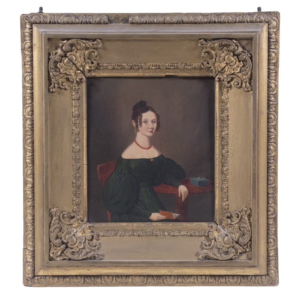 Appraisal: PORTRAIT OF A YOUNG WOMAN CIRCA Willowy Young Beauty with