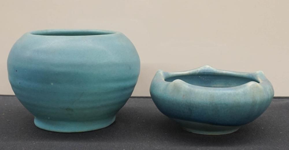 Appraisal: ROOKWOOD PALE BLUE MATTE GLAZED POTTERY BOWL AND A VAN