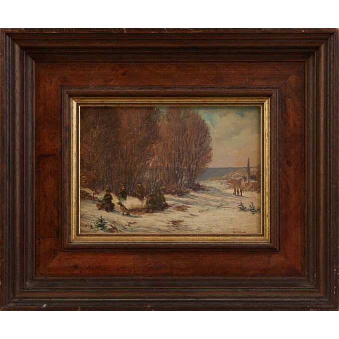 Appraisal: Peter Muhlbach - German Winter Scene th c oil on