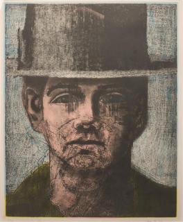 Appraisal: Aaron Fink American b Man in Hat etching edition signed