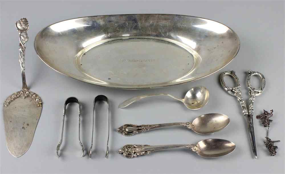 Appraisal: GROUP OF AMERICAN SILVER PIECES including a Gorham oval bread