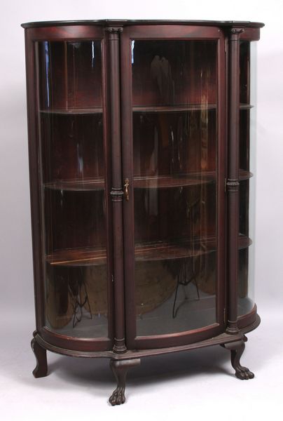 Appraisal: Mahogany curved glass china cabinet h x w x d