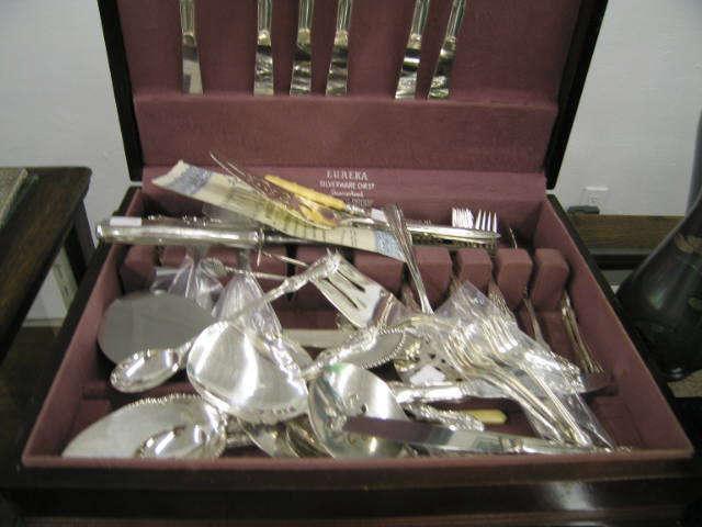 Appraisal: Lot of Sterling Silver Silverplate Flatware chest full