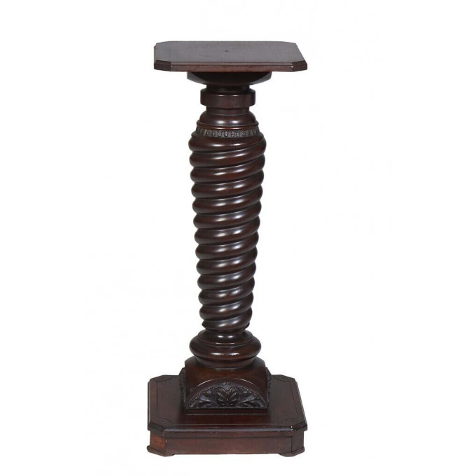 Appraisal: American Carved Mahogany Pedestal early th c the ogee edge