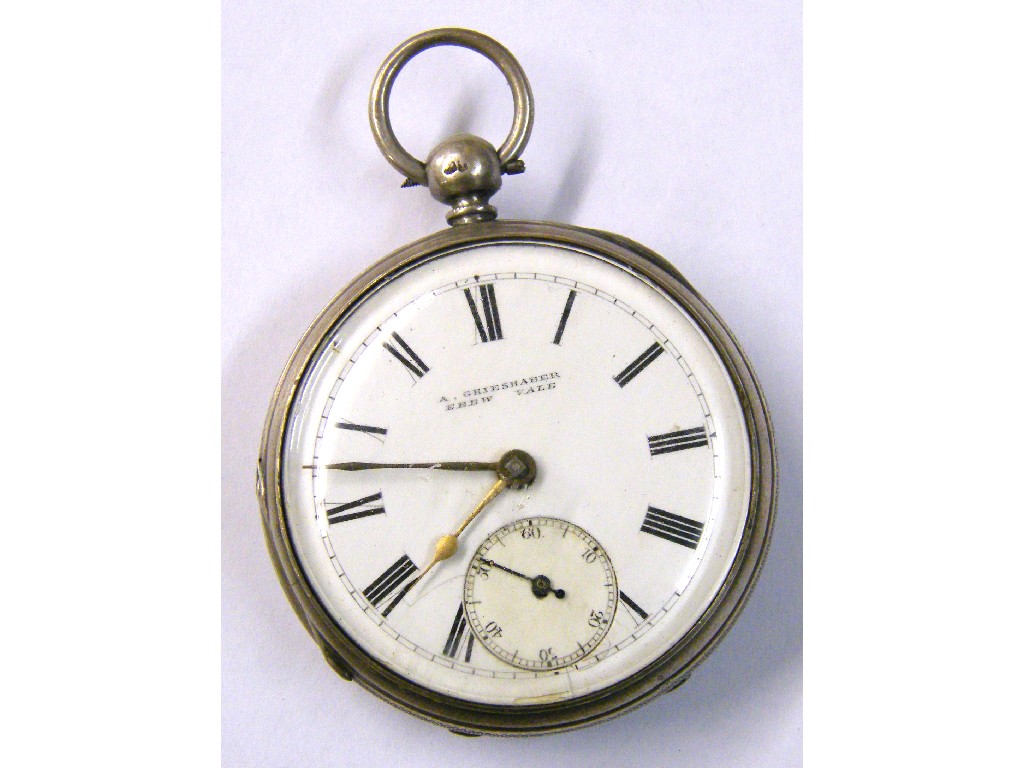 Appraisal: Silver fusee lever pocket watch hallmarked London movement no the