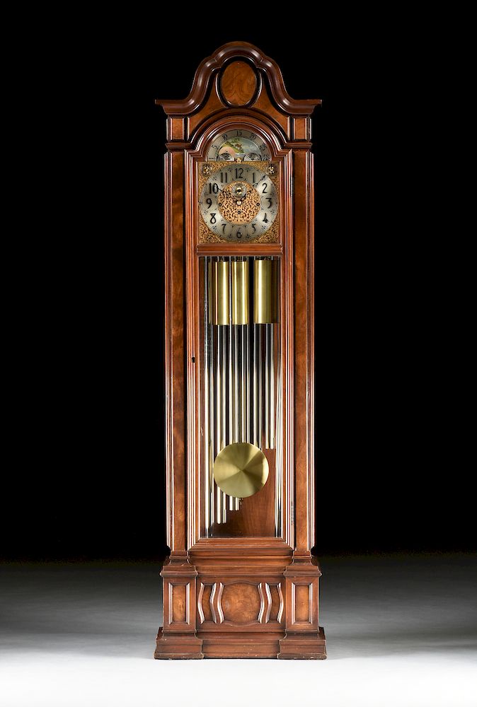 Appraisal: A HERSCHEDE SHEFFIELD MODEL LONG CASE TUBULAR BELL CLOCK AMERICAN