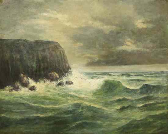 Appraisal: Artist Unknown th century Seascape oil on canvas x inches