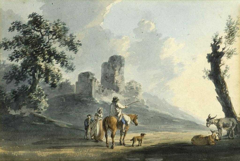 Appraisal: PETER LA CAVE FL - LANDSCAPE WITH PEASANTS AND THEIR