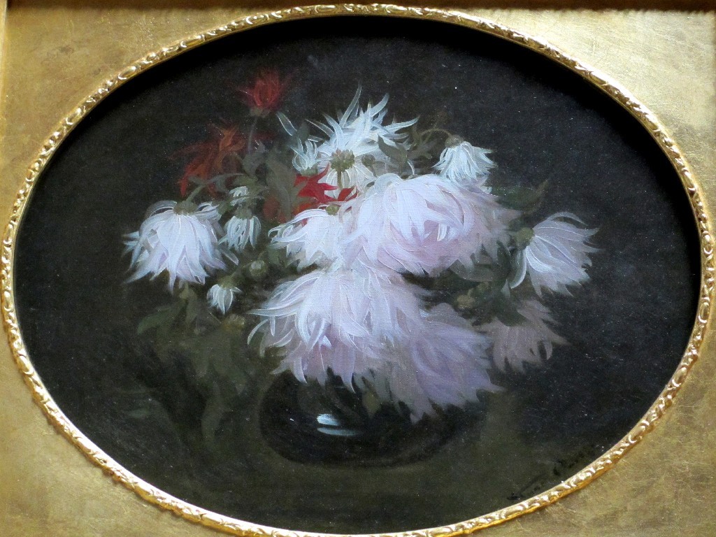 Appraisal: JAMES STUART PARK - CHRYSANTHEMUM IN A GLASS VASE Oil