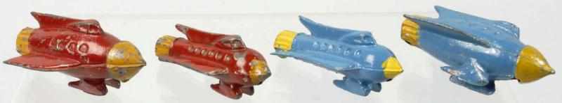 Appraisal: Lot of Diecast Barclay Rocket Ship Toys Description American Circa