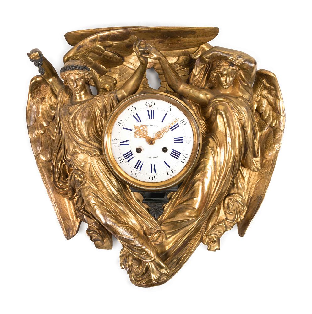 Appraisal: A Neoclassical Gilt Bronze Wall Clock by Louis Valentin Elias