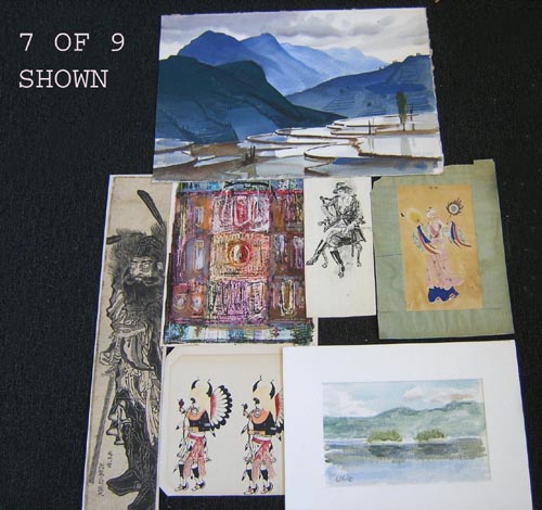 Appraisal: Nine watercolor and ink works to include examples by Edward