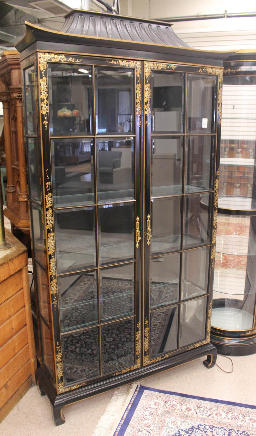 Appraisal: CHINESE CHIPPENDALE STYLE CHINA CABINET attributed to Drexel Furniture Co