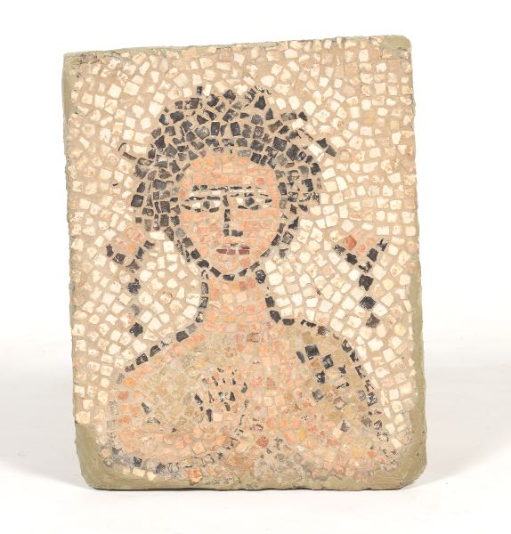 Appraisal: MOSAIC TILE PORTRAIT x Classically styled portrait in mosaic tiles