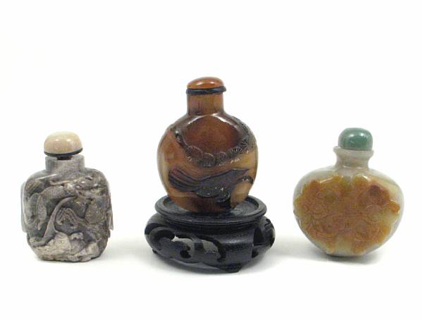 Appraisal: A group of four hardstone bottles comprising one of opal