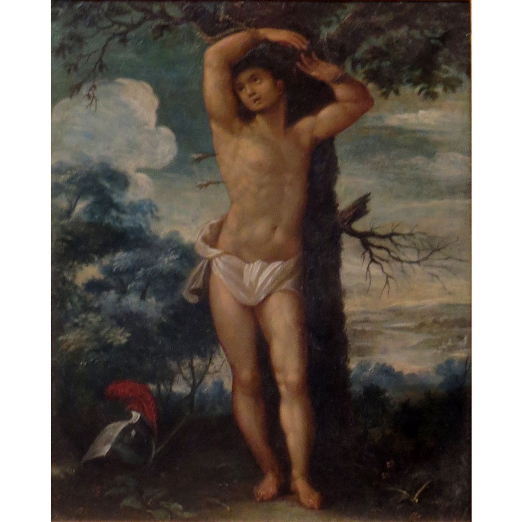 Appraisal: Italo-Flemish School th Century Saint Sebastian Oil on copper Sight