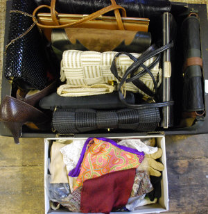 Appraisal: Box containing a collection of lady's handbags and a smaller