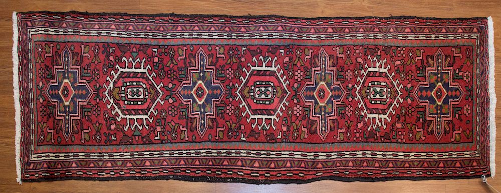 Appraisal: Persian Karaja Runner approx x Iran modern Condition Excellent condition