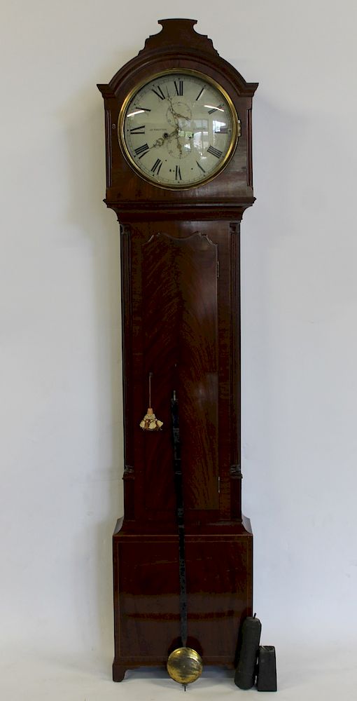 Appraisal: JAS ROBERTSON GLASGOW Signed Mahogany Tallcase Clock Nice original patina