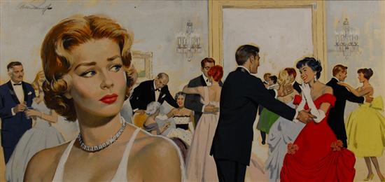 Appraisal: ARTHUR SARNOFF American - COCKTAIL PARTY oil on board signed