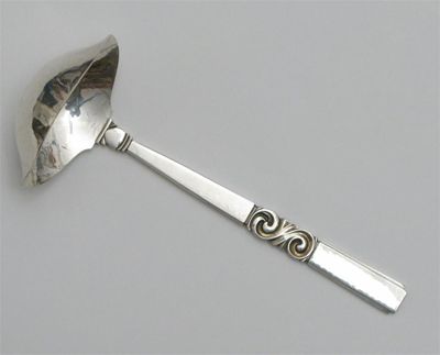 Appraisal: A Georg Jensen silver Scroll pattern ladle stamped marks cm