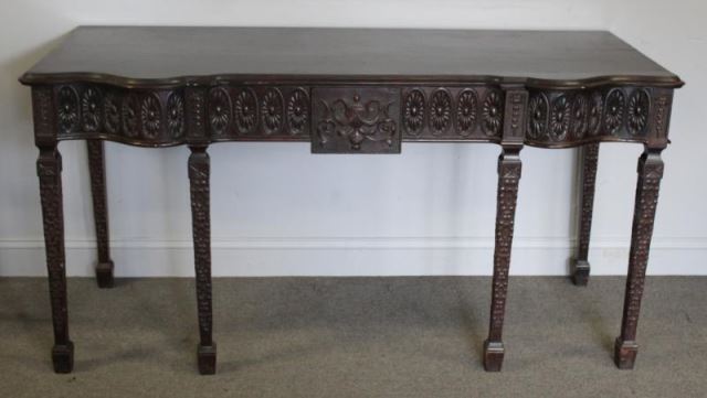 Appraisal: Adams Style Finely Carved Mahogany Console Table A great quality