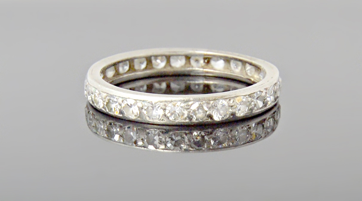 Appraisal: An early th century platinum and diamond eternity ring the