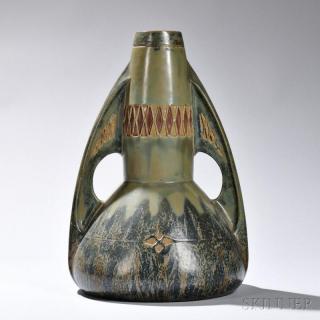 Appraisal: Julius B Dressler Art Nouveau Vase Art pottery Austria early