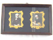 Appraisal: Two portrait miniatures on card of a gentleman each in